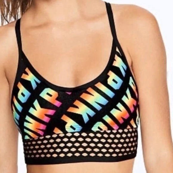 VICTORIA'S SECRET PINK Small Ultimate Lightly Lined Sports Bra NWOT Workout Yoga - Picture 1 of 14